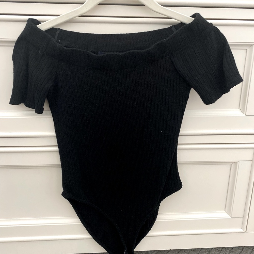 Cute Off The Shoulder Black Bodysuit